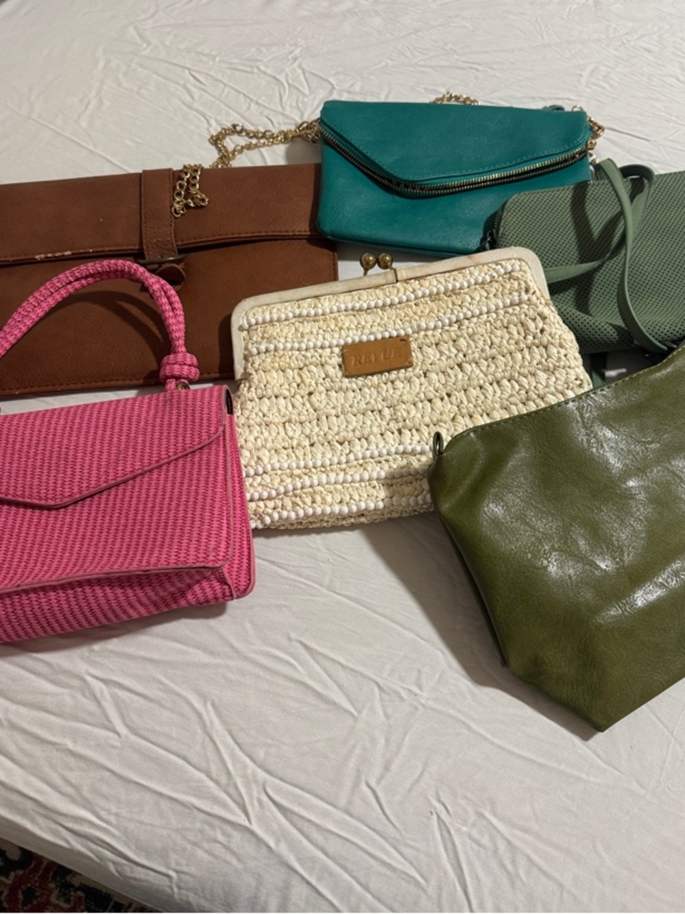 Assorted Women’s Handbag Collection - Brown, Green, Teal